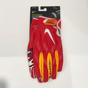 New Nike Men's NFL Kansas City Chiefs RARE Superbad Football Gloves XXL